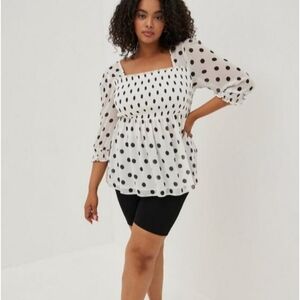Babydoll Chiffon Smocked Top Torrid
